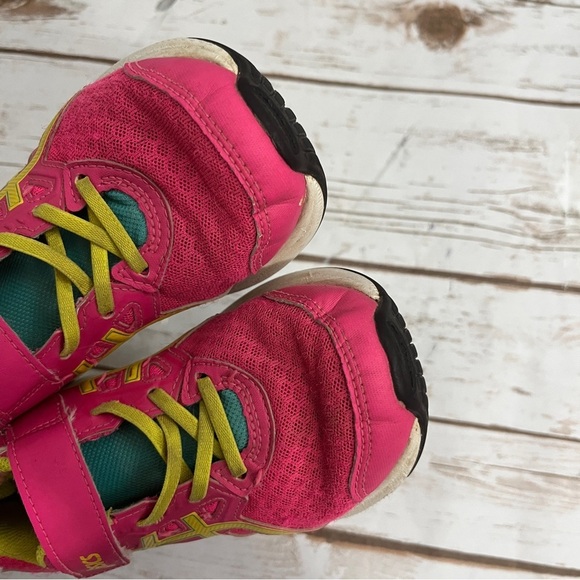 Asics Pink and Yellow Sneakers with Mesh Upper and Cushioned Midsole - Picture 6 of 8